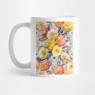 Collage of Poppies and Pattern Mug